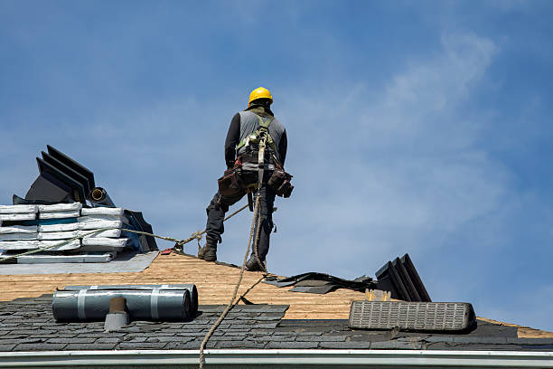 Professional Gutter Installation technician working in North Sutton, NH